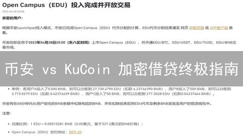 币安 vs KuCoin 加密借贷终极指南：选哪个赚更多？